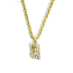 Men Hip Hop Jesus Piece Head Face Pendant Necklace With 4mm Rope Chain Shining Crystal Charm Pendants Jewelry Gift For
