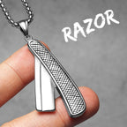 Barber Tools Pendant Necklace — Stainless Steel