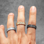 Gemstone Statement Ring — Stainless Steel