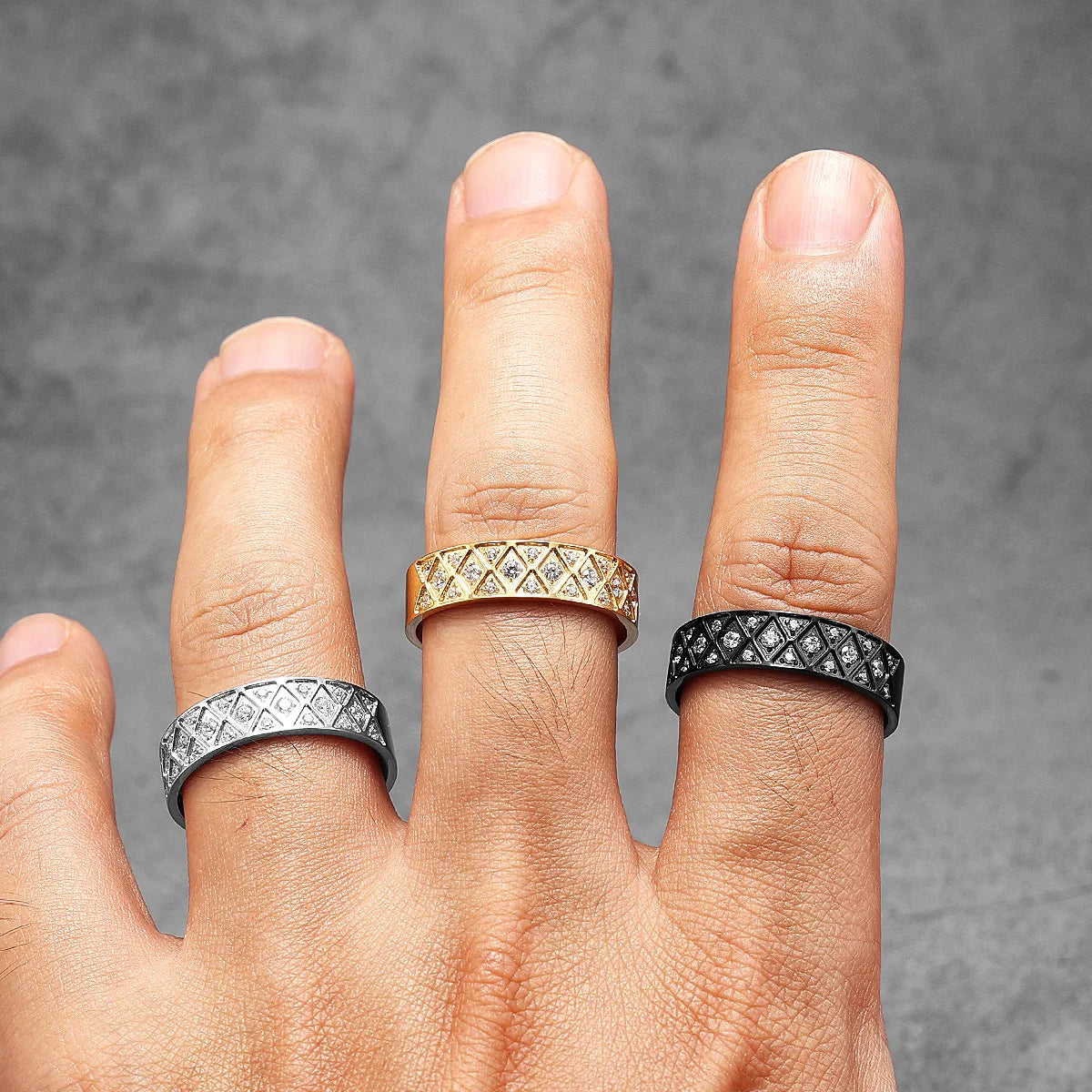 Gemstone Statement Ring — Stainless Steel
