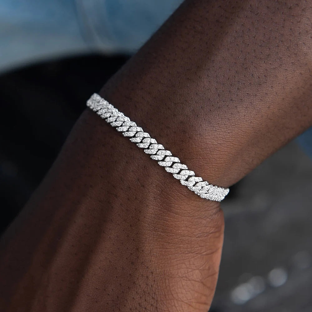 Gold Cuban Bracelet Iced Out 6MM Real Gold