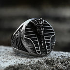BEIER Stainless Steel Egypt Cross Anubis God Finger Rings For Men Punk Wolf Head Knuckle Ring Statement Retro Jewelry BR8-360