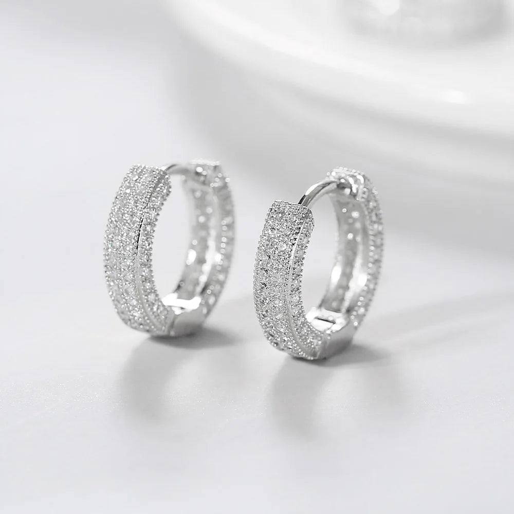 Iced Out Hoop Earrings — Stainless Steel