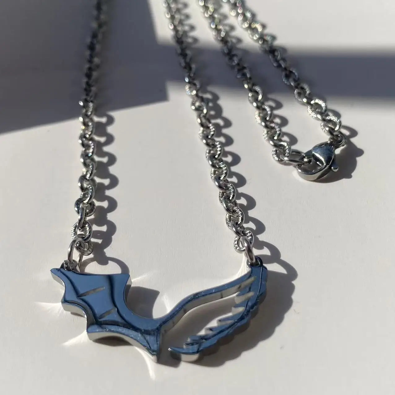 High-quality Stainless Steel Angel and Devil Wings Pendant Necklace, Personalized Design Hip-Hop Men's and Women's Gift Necklace