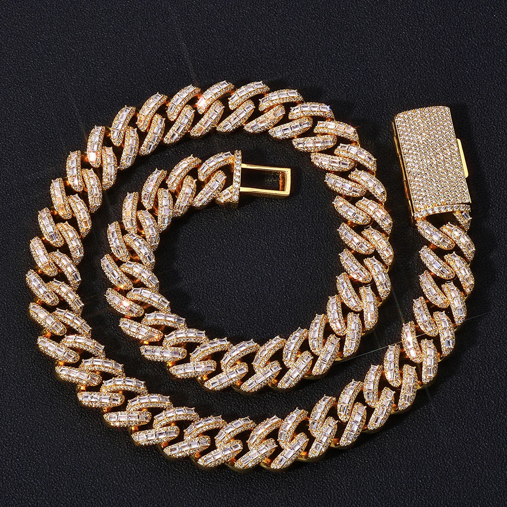 Iced Out Cuban Chain Stainless Steel 18MM 3-Row