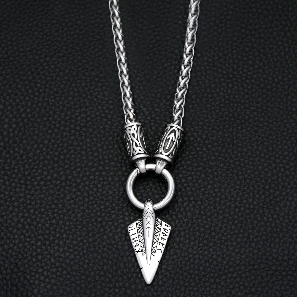 Fashion Vintage Viking Spear Pendant Stainless Steel Norse Rune necklaces For Men Women Unique Amulet Jewelry Gift Dropshipping