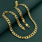 Andara Luxury 925 Sterling Silver Gold Plated 6mm One to One Necklace, Unisex Engagement Accessories Jewelry 45-60cm