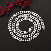Silver-Tone Charm Chain Necklace — 7MM Chain Width