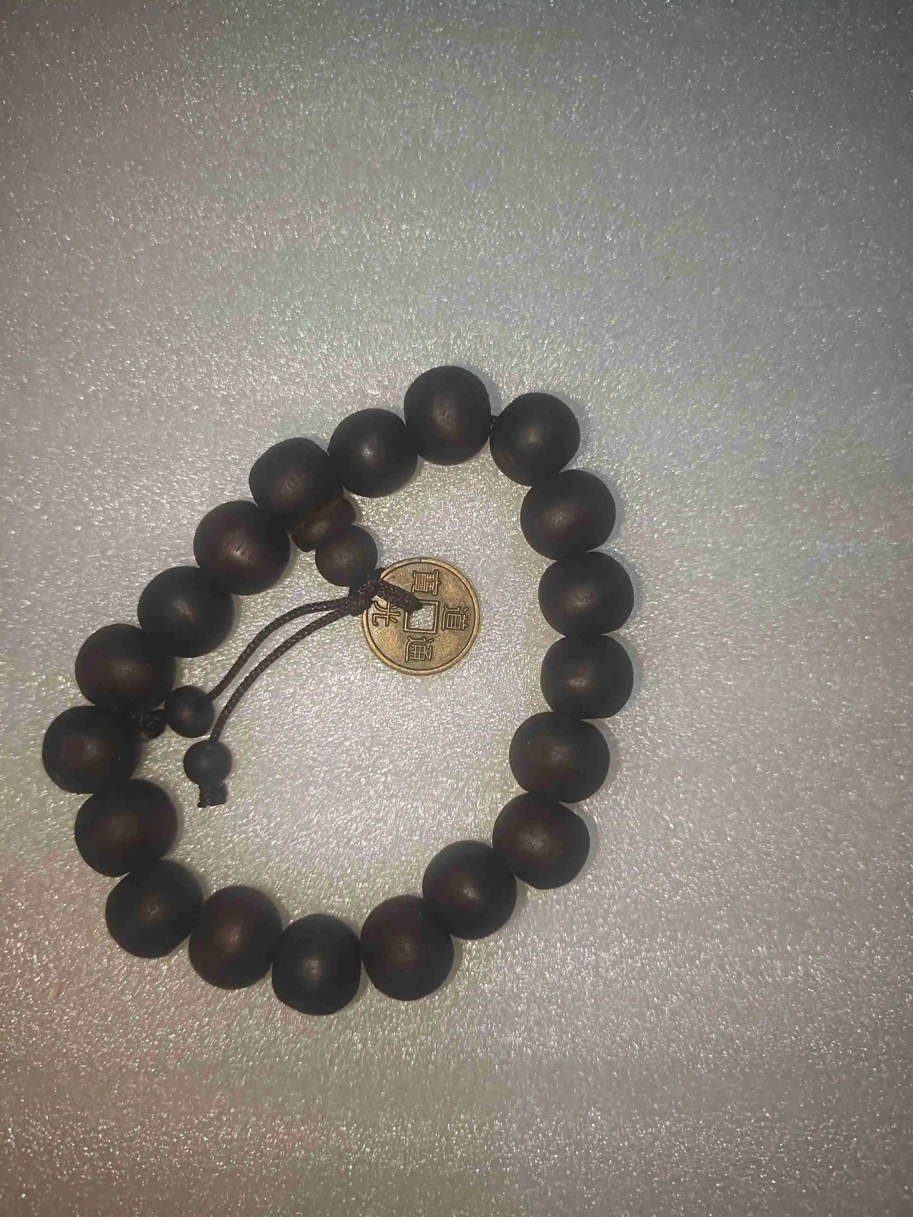 1Pc Wood Bead New Buddha Bracelet Buddhist Bangle Prayer Beads Copper Coin Women Men Lucky Religion Bracelets Charm