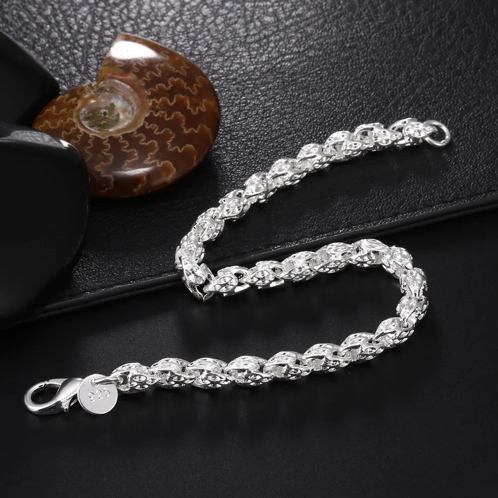 Men's Geometric Bracelet and Necklace Set 60cm and 20cm