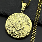 Gold Pendant Mason Badge Freemasonry Symbol Mysterious
