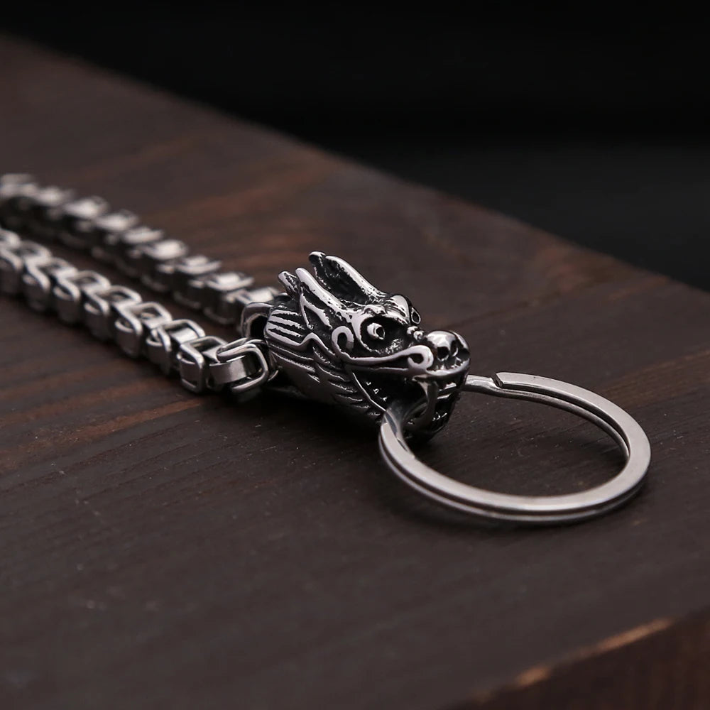 Dragon Head Keychain Pendant — Stainless