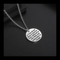 Round Brand Pendant Necklace — Stainless