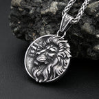 Lion Viking Steel Pendant Nordic Punk Biker Animal