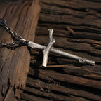 Buyee 925 Sterling Silver Male Cross Pendant Chain Branch Design Necklace for Men Women Fashion Fine Jewelry Chain Gift
