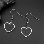 Gothic Heart Silver Earrings Punk Hoop Kpop Y2k