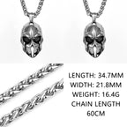 Stainless Steel Spartan Mask Men's Necklace Knight Helmet Mask Amulet Hip Hop Handmade Pendant Jewelry Creative Wholesale