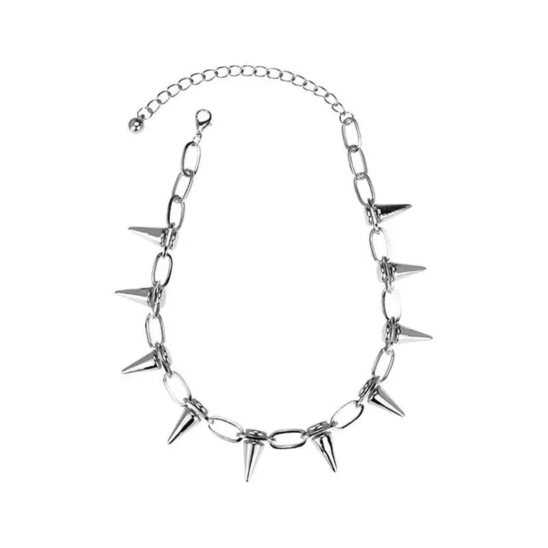 Hip Hop Alloy Rivet Men Necklace Punk Metal Choker Neogoth Fashion Jewelry Trendy Accessories