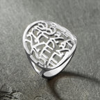 LIKGREAT Women Shema Ring Hebrew Kabbalah Jewish Faith Prayer Judaica Jewelry Religious Amulet Stainless Steel Gift