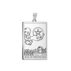 Dawapara Pentacles Tarot Card Pendant for Necklace Stainless Steel Golden Black Jewelry Accessories Charms Pendants