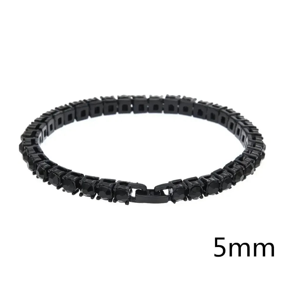Iced Out 1 Row Square Cubic Zirconia Tennis Chain Bracelet