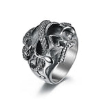 Gothic 316L Stainless Steel Skull Snake Ring For Men Punk Hip Hop Steel/Gold Color Skull Rings Fashion Jewelry Gift Wholesale