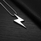 1PC Fashion Simple Stainless Steel Geometic Lightning Necklace for Men Jewelry Birthday Gift for Him