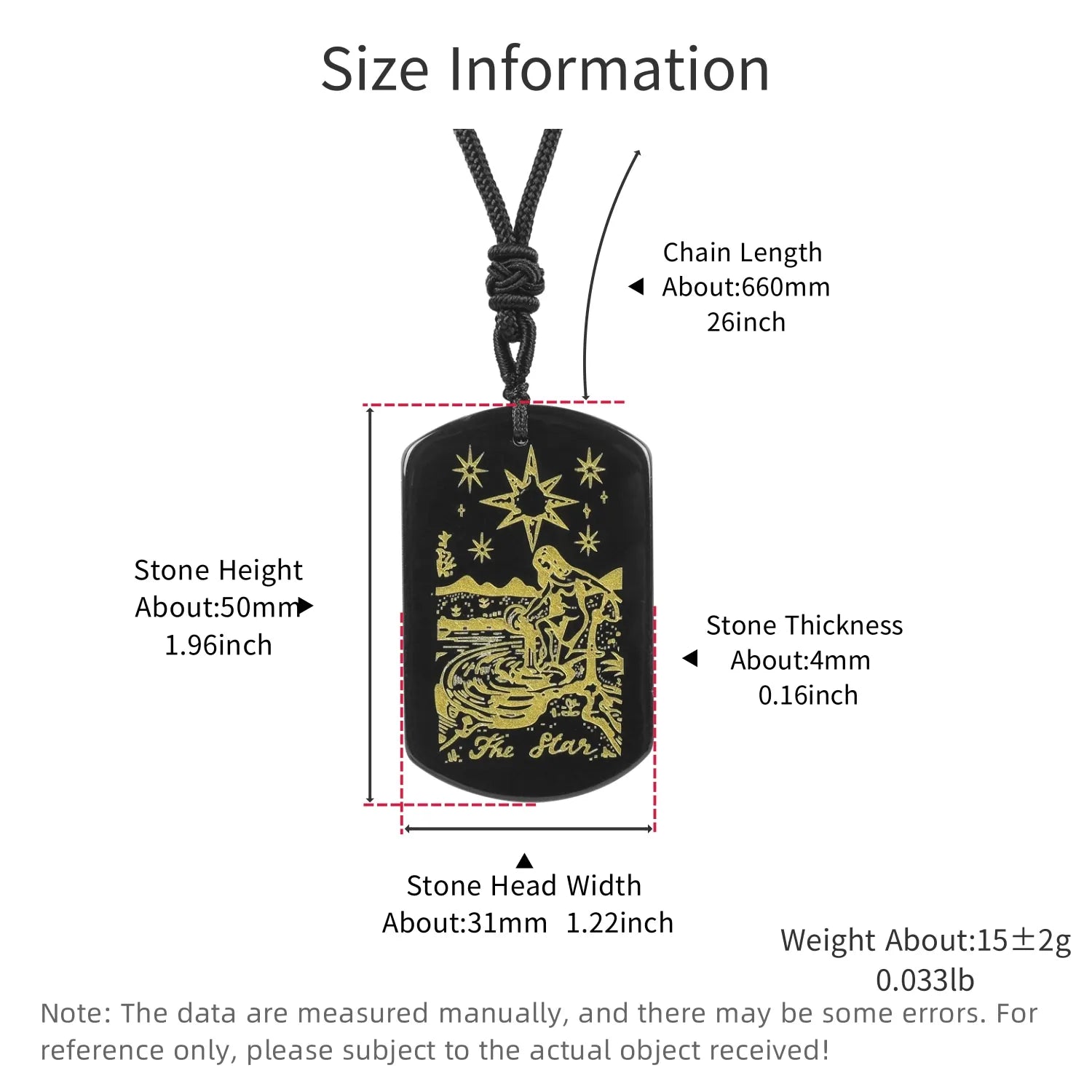 Tarot Black Pendant Necklace