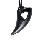 Wolf Tooth Rope Pendant — Stainless Steel