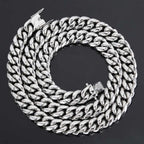 6/8/10/12/14/16MM Hip Hop Cuban Link Necklace For Men Stainless Steel Miami Fashion Jewelry Thick And Thin Rainbow