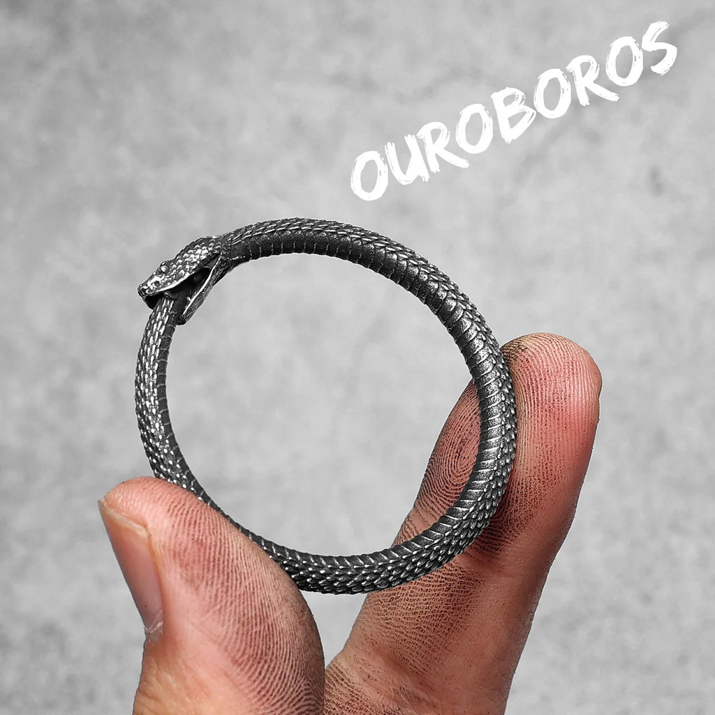 Ouroboros Snake Stainless Steel Pendant Necklace