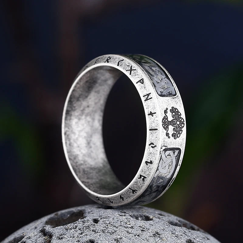 Viking Tree of Life Celtic Knot Ring — Stainless Steel