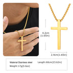 Two-Tone Cross Pendant Necklace — Stainless Steel