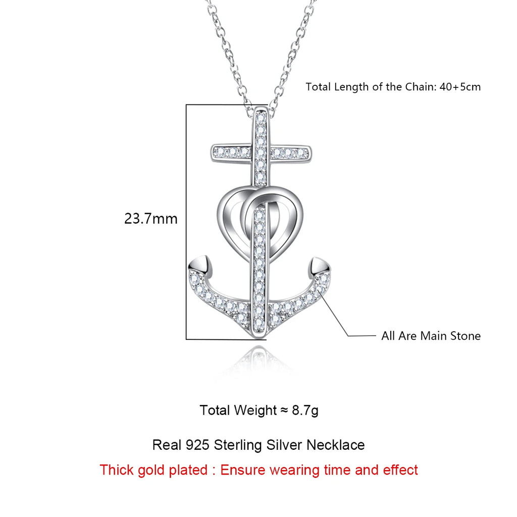 Iced Out Anchor Pendant — 925 Silver
