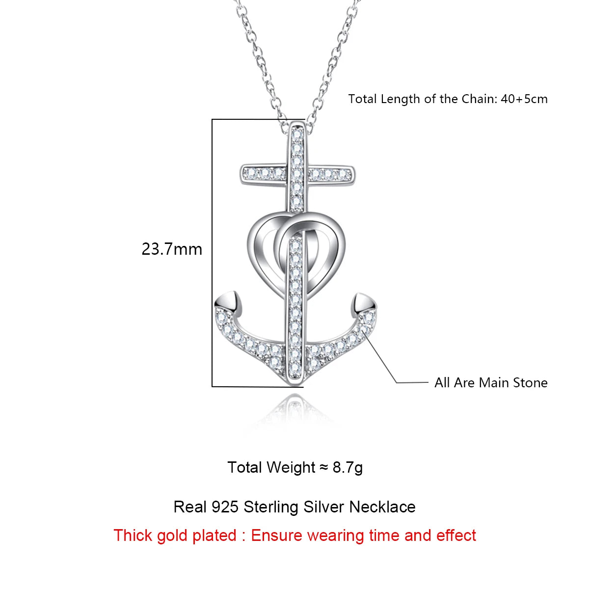 Iced Out Anchor Pendant — 925 Silver