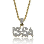 Bling Iced Out Savage Pendant Cubic Zirconia Letter Necklace for Men Women Hip Hop Rock Rap Party Jewelry