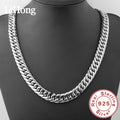 925 Sterling Silver 45-60cm 10mm Cuban Chain Necklace For Man Fashion Jewelry Trend Personality Hip Hop Trendsetter