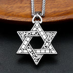 Star Steel Pendant Vintage David Punk Hexagonal