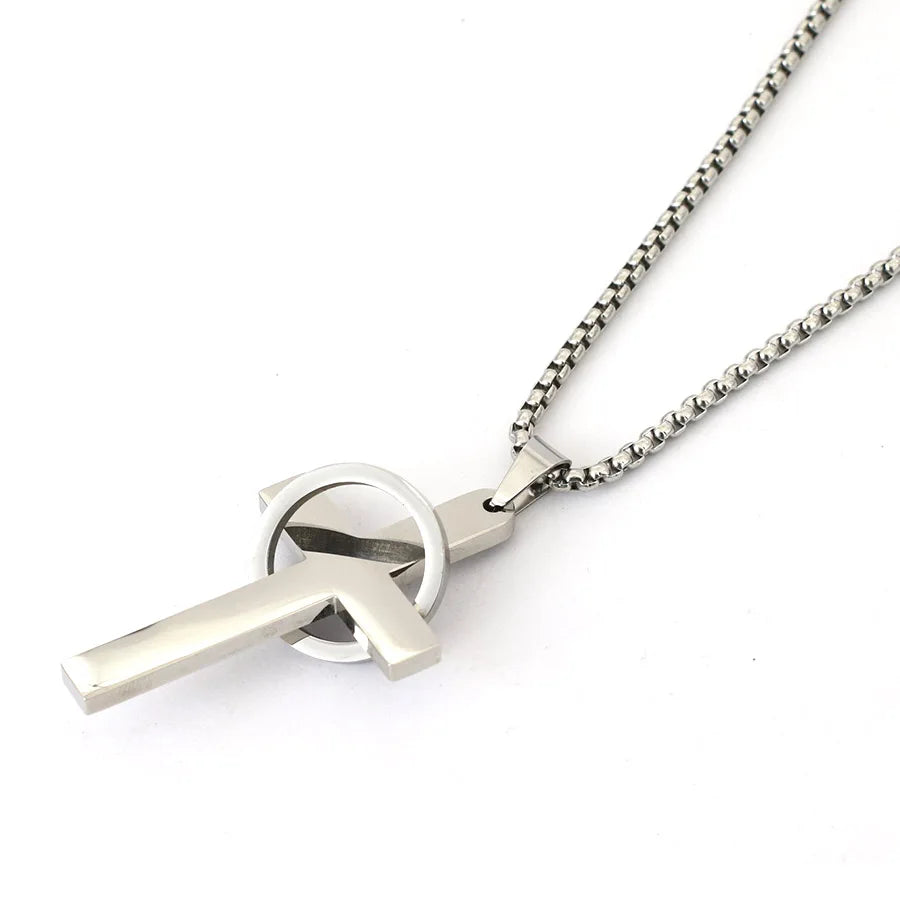 Fashion Men Necklace Unfading Not Allergic Stainless Steel Cross Collar 24 Inches Pendant Jewelry Hiphop Rock Casual