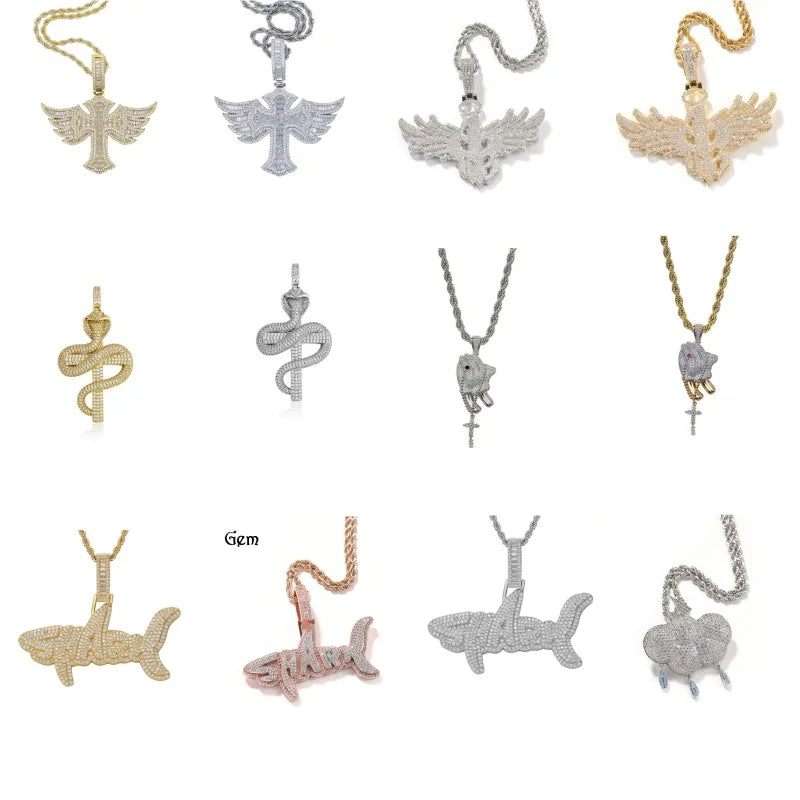 Men's Personality Is Cool, Ha's New Large Wing Pendant, Copper Inlaid Zircon Fashionable Street Necklace Trend
