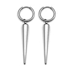 Gothic Silver Color Rivet Drop Earrings for Women Men Punk Hip Hop Metal Geometric Cone Pendant Earrings Y2K Party