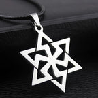 Star of David Beaded Chain Necklace — Stainless Steel