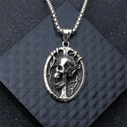 Silver Skull Pendant Necklace Box Chain Stainless