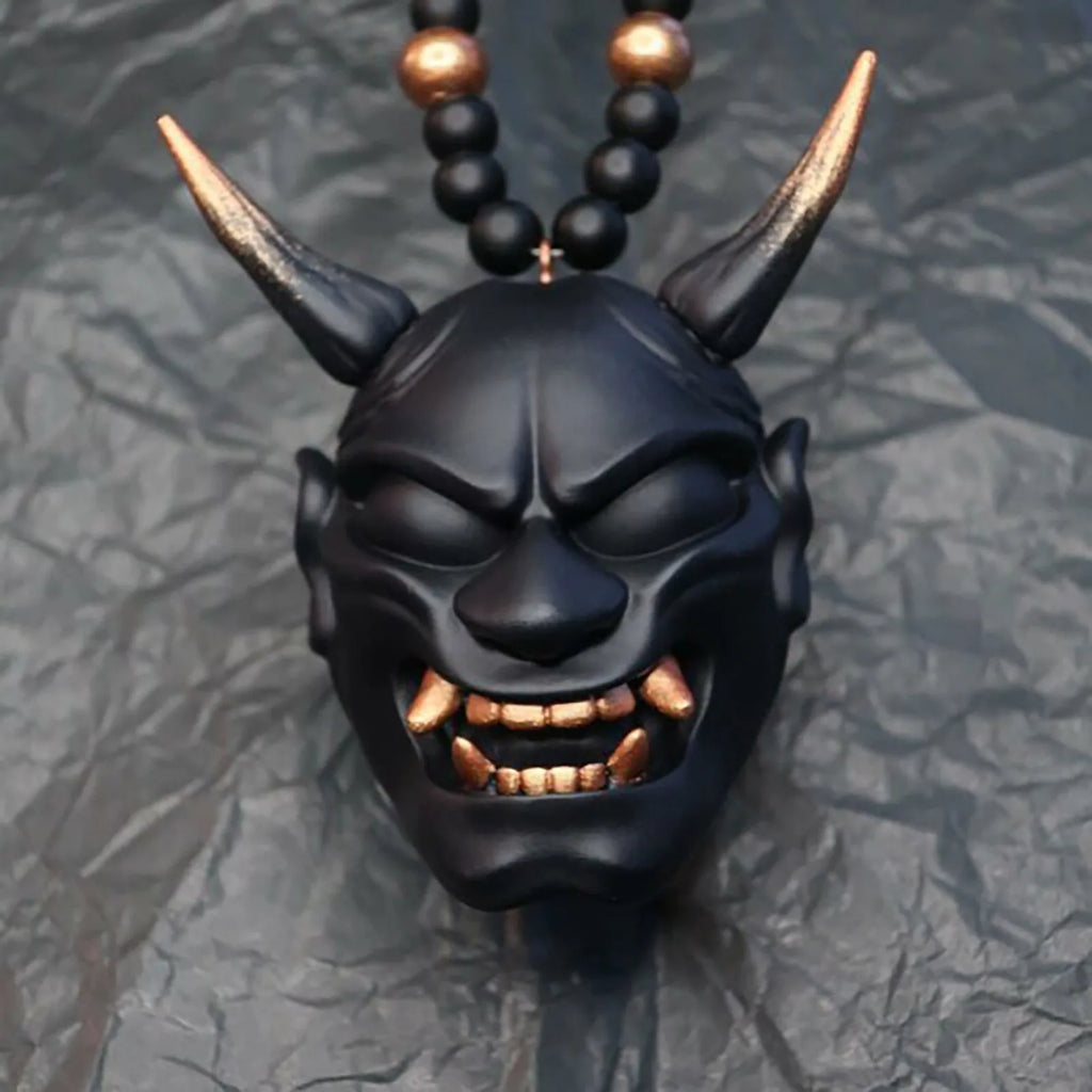 Samurai Kabuto Helmet Hannya Japanese Oni Car Rear View Mirror Charm Car accessories Rear View Mirror Pendant Car Decoration