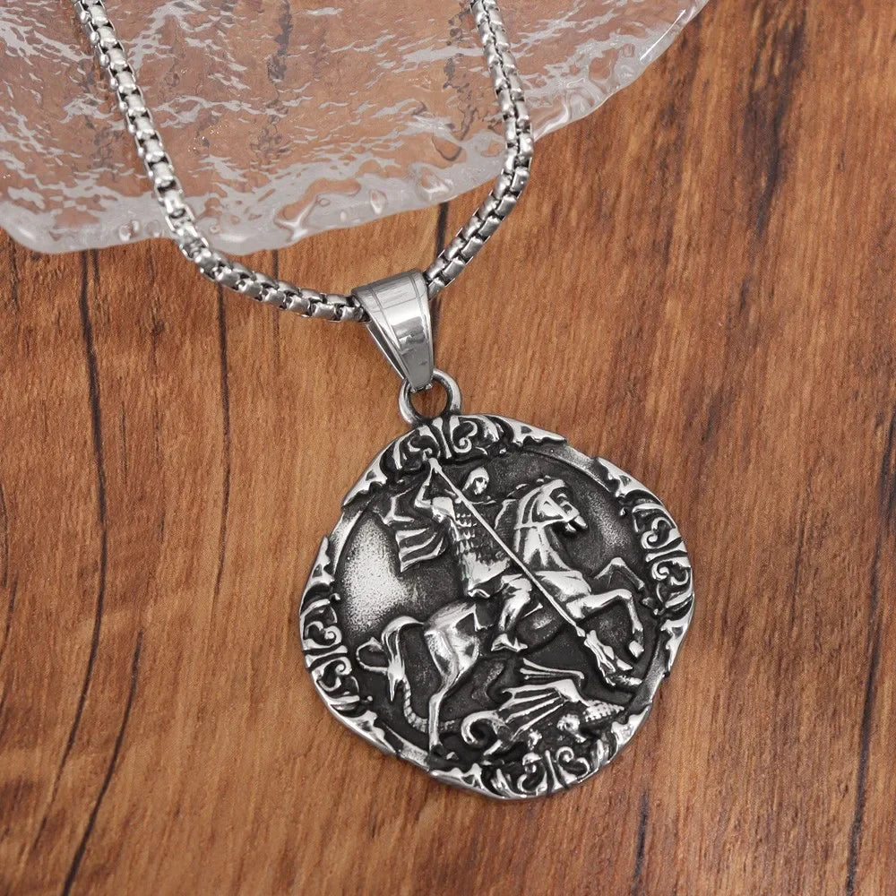 Medieval Knight Pendant Necklace