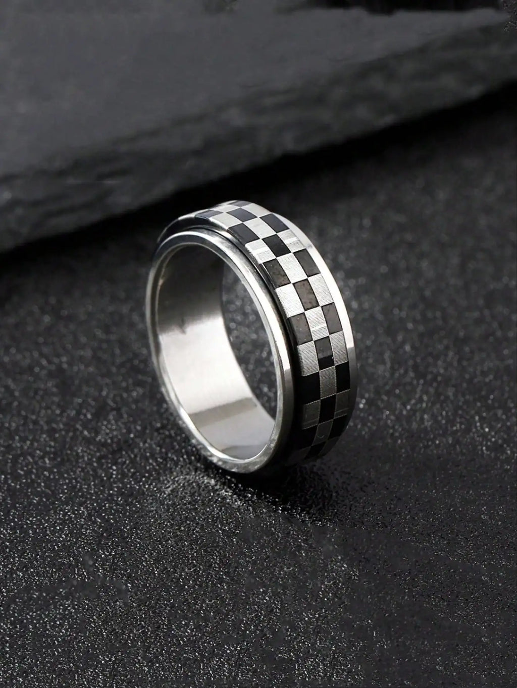Moon Phase Spinner Ring — Stainless Steel
