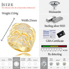 Moissanite Skull Ring — 925 Silver