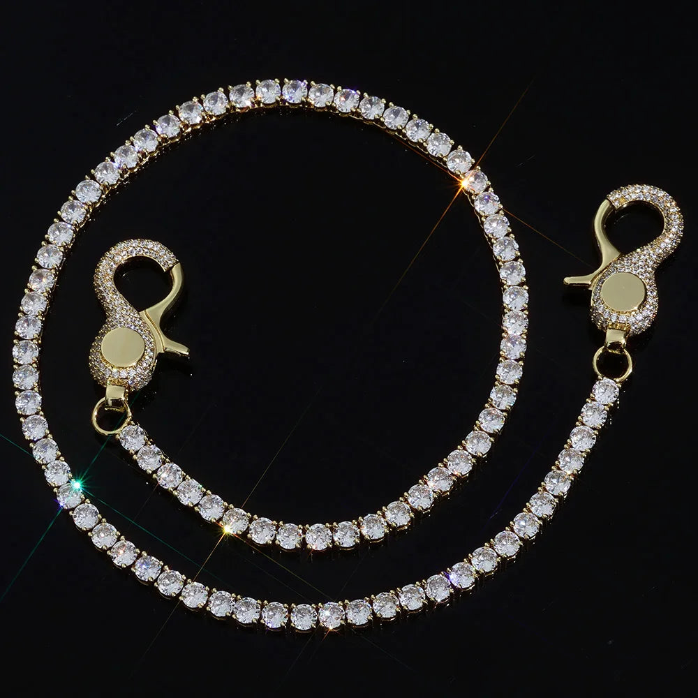 Tennis Chain Necklace Stainless Steel 5MM Colorful
