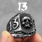 Lucky 13 Skull Ring Black — Stainless Steel