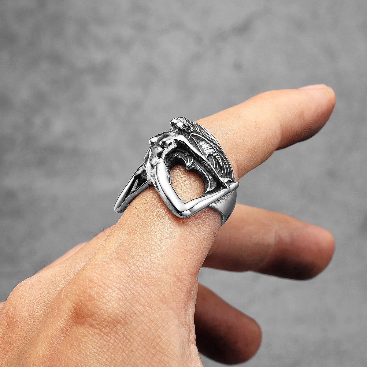 Gothic Statement Ring — Stainless Steel